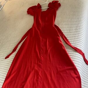 Red long dress